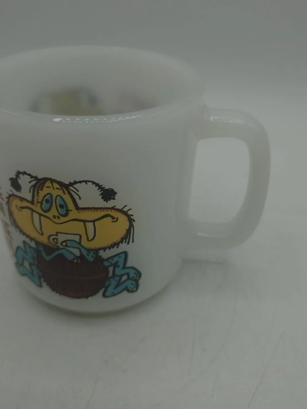 Glasbake milk glass mug 